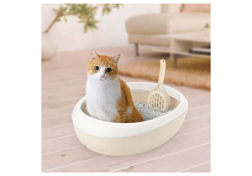 Richell Туалет для кошек Lapre Cat S полукруглый 30 × 39,1 × 12H (см) белый — изображение 2