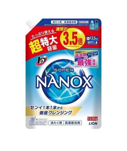 Lion Top Super Nanox Концентрированное жидкое средство для стирки, аромат мыла, мягкая упаковка, 1230 мл