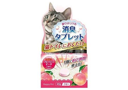 Happy Pet Уничтожитель сильных запахов для кошачьего туалета в форме таблетки, Персик