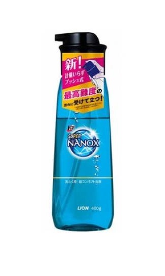 Lion Top Super Nanox Концентрированное жидкое средство для стирки белья, бутылка с помпой, 400 гр